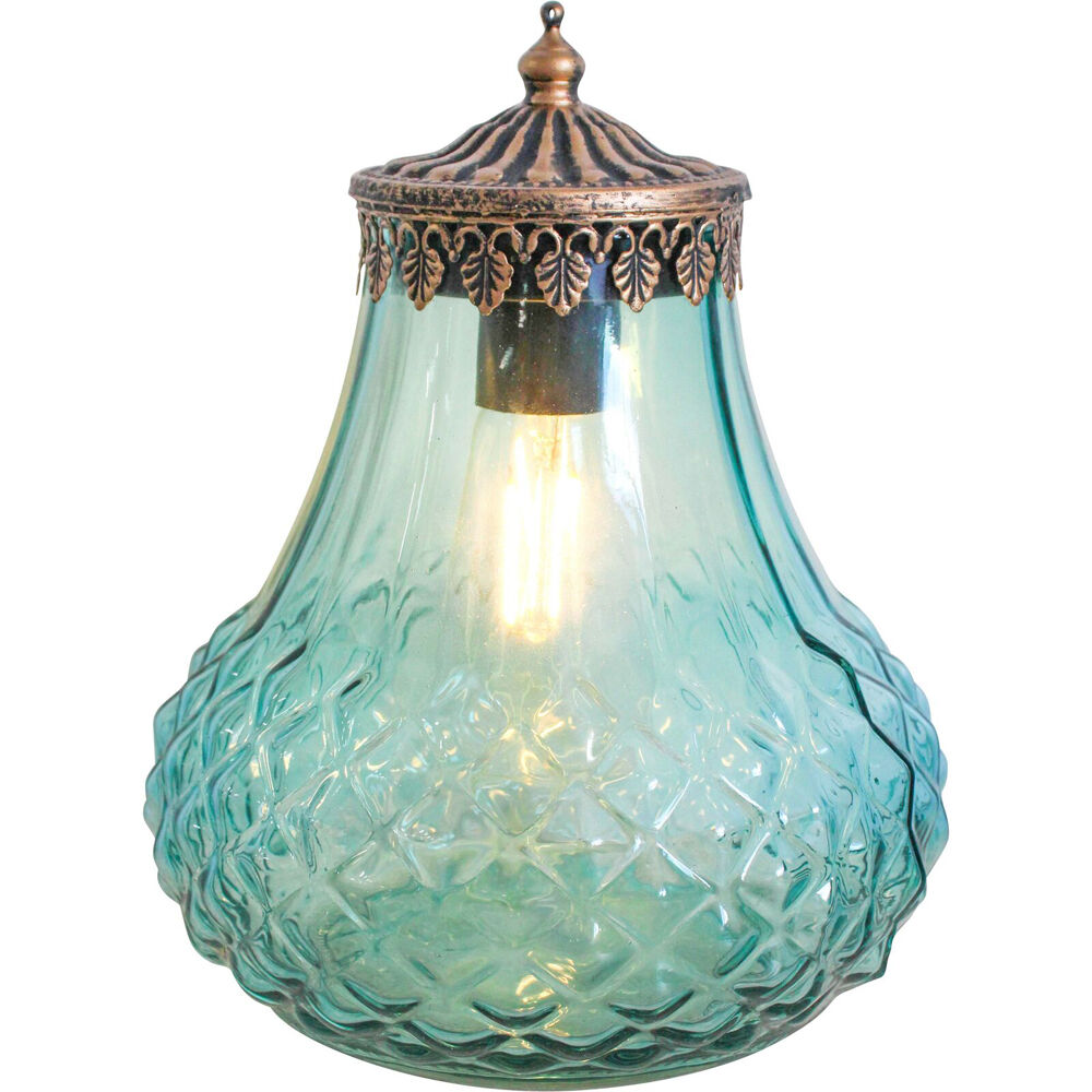 LVD Glass Lantern LED Bottle Home/Lounge Decor Moroc XL Shimmer