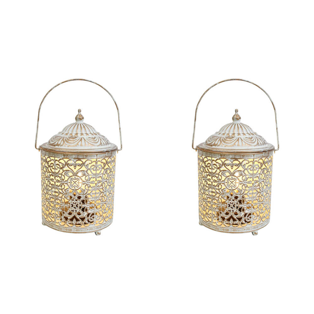 2PK LVD Metal LED Lantern Hanging Home Decor 18.5cm Moroque 3