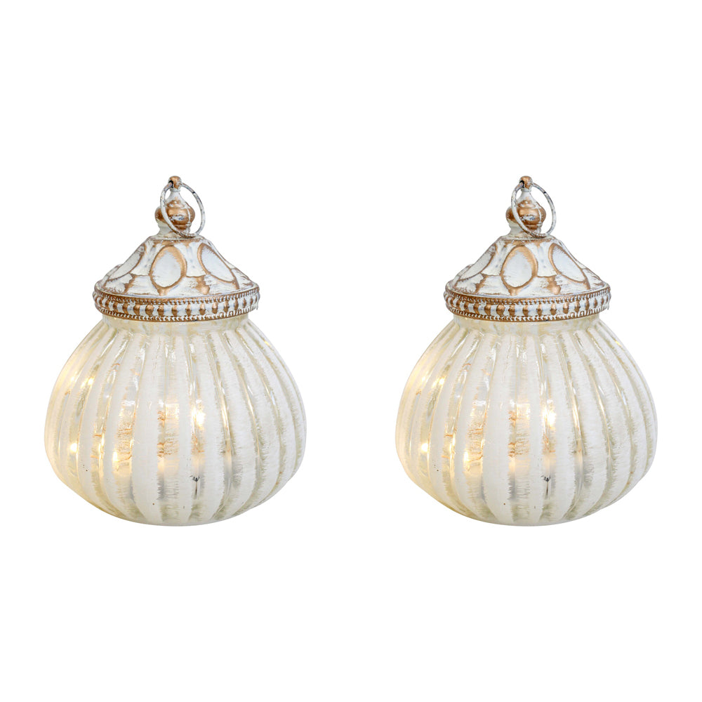 2PK LVD Lantern LED Balle Decorative Lighting Home Decor White