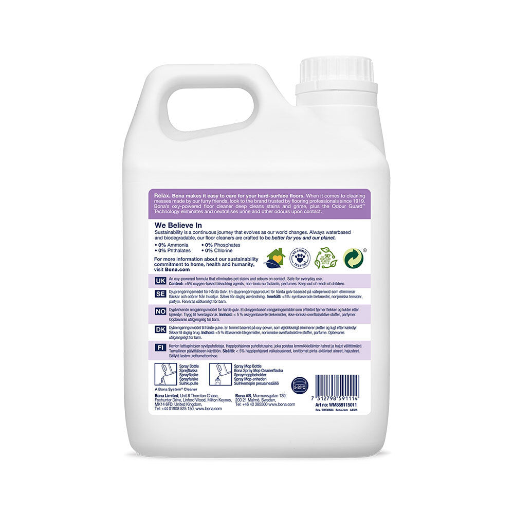 Bona Pet Hard-Surface Floor Deep Cleaner 2.5L Bottle