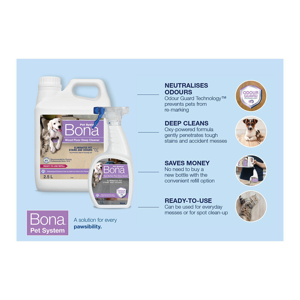 Bona Pet Hard-Surface Floor Deep Cleaner 2.5L Bottle
