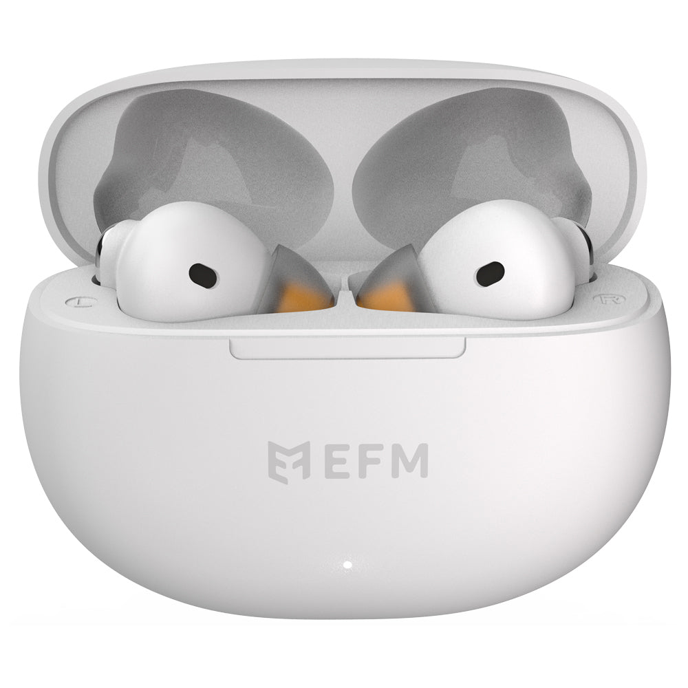 EFM Boston TWS In-Ear Earbuds/Earphones w/ Wireless Charging Case White