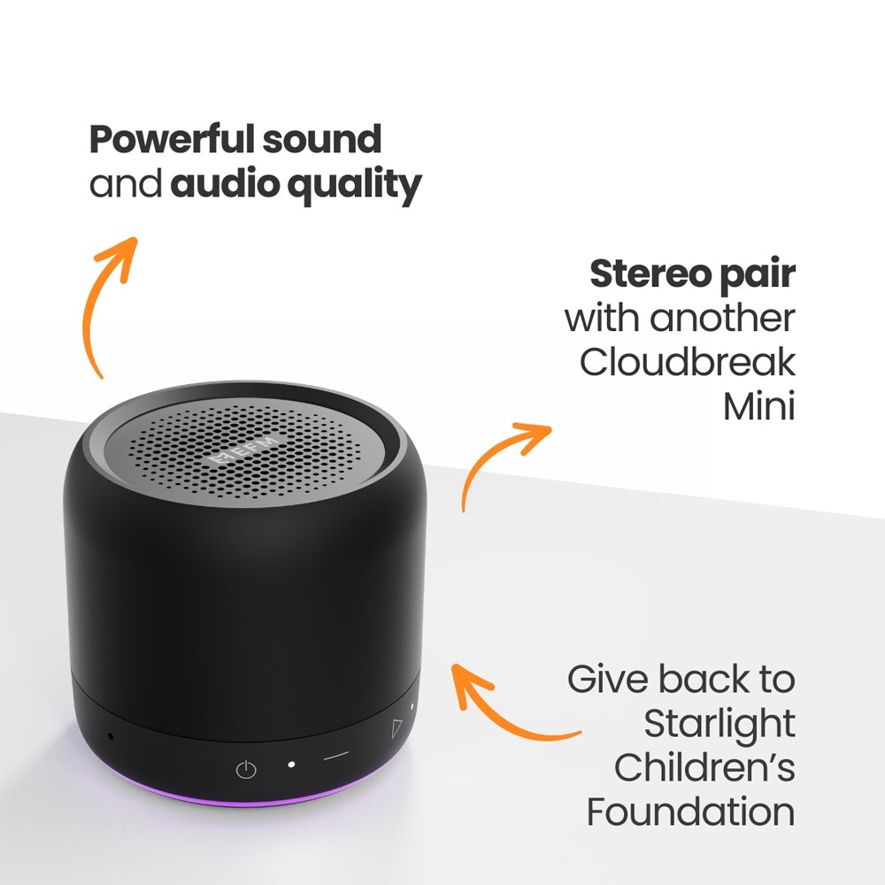 EFM Cloudbreak LED Wireless Mini Bluetooth Speaker - Black