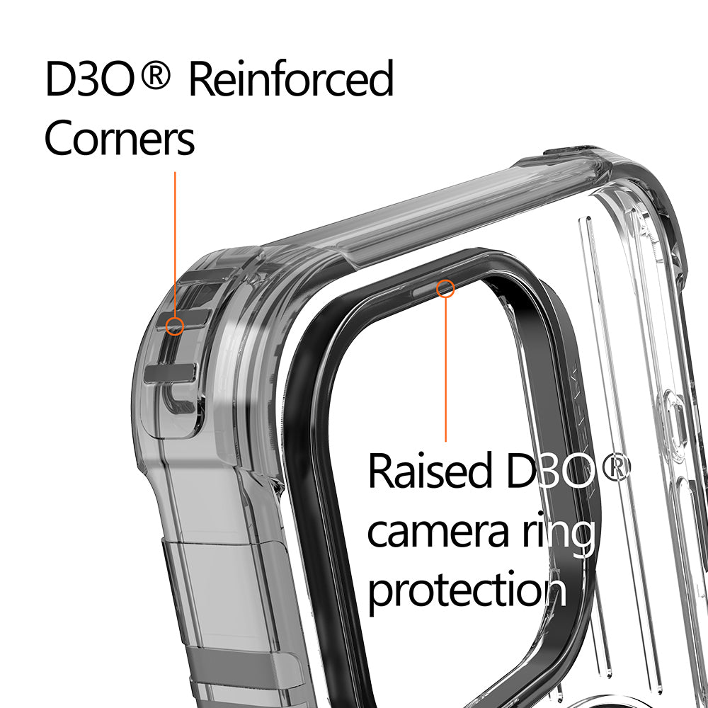 EFM Dakar Case Armour w/ D3O BIO For Apple iPhone 15 Pro - Black/Clear