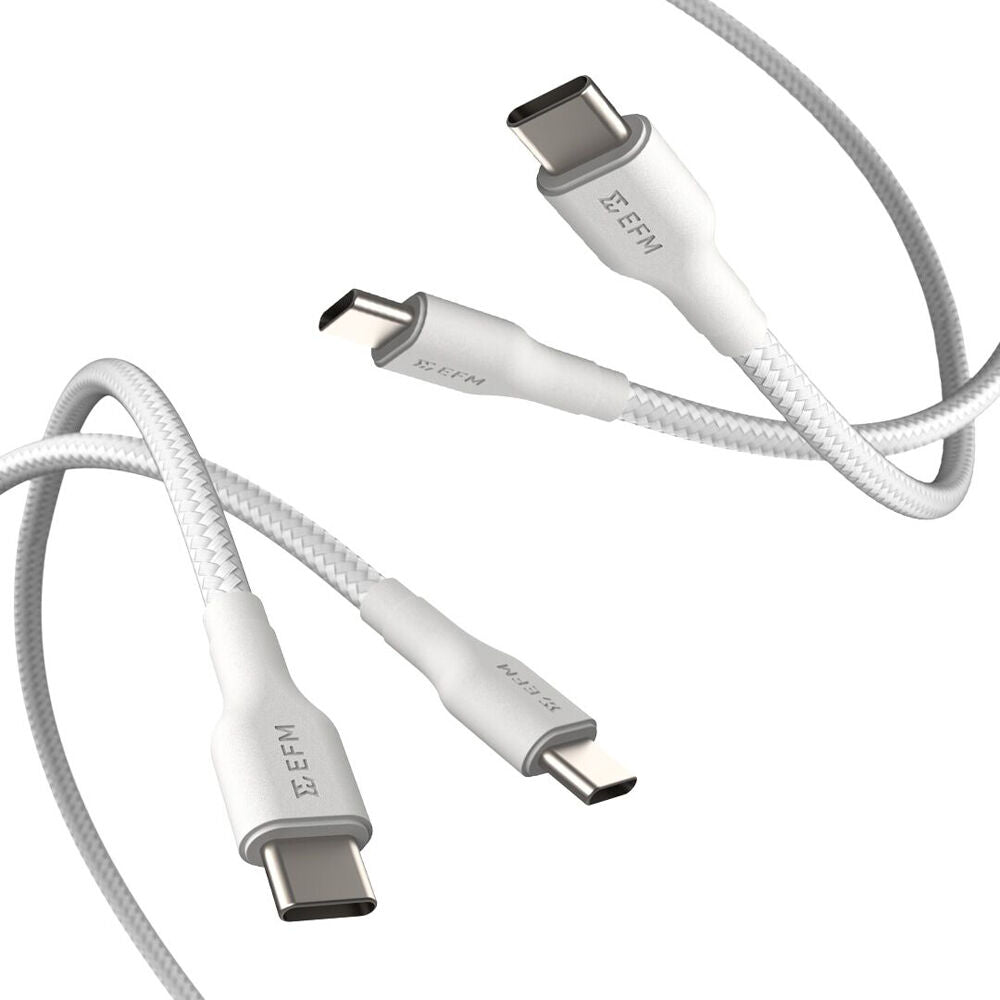 4pc EFM 1M Braided Cable USB-C to Type-C Charging Cord - White