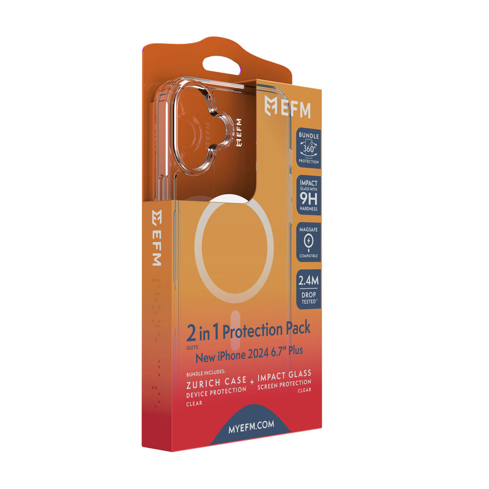 2pc EFM Zurich MagSafe Case & Impact Screen Protector Set for iPhone 16 Plus