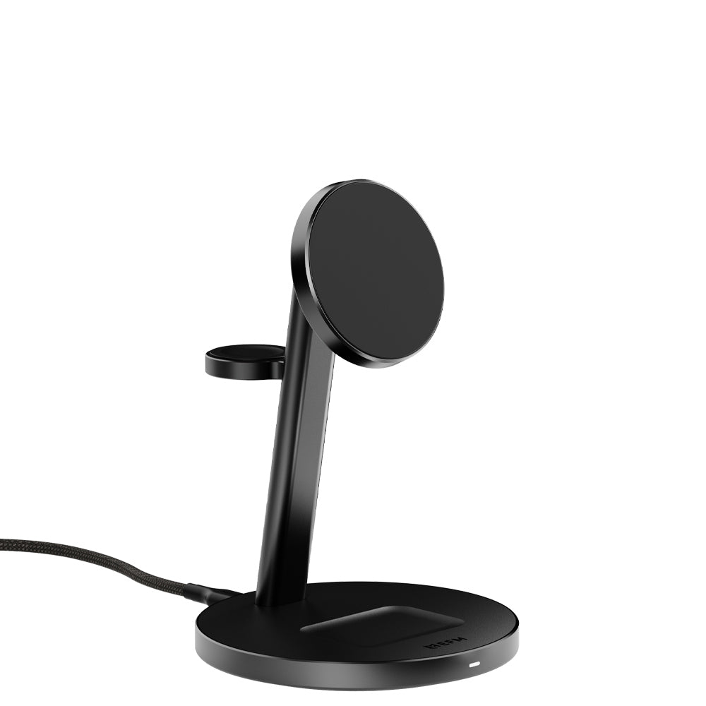EFM Qi2 Trio Wireless Phone/Watch Charge Stand - Black