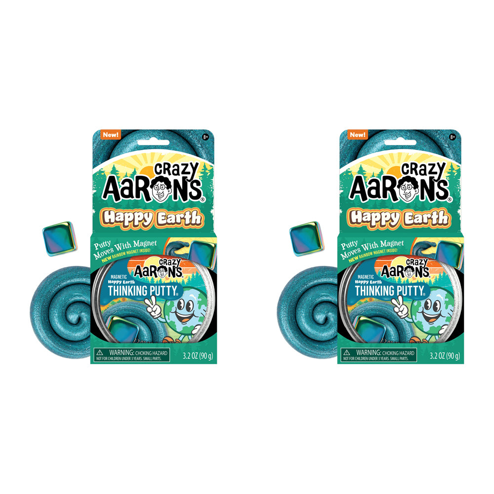 2PK Crazy Aarons Thinking Putty Happy Earth Magnetic Storms Toy 10cm 3y+