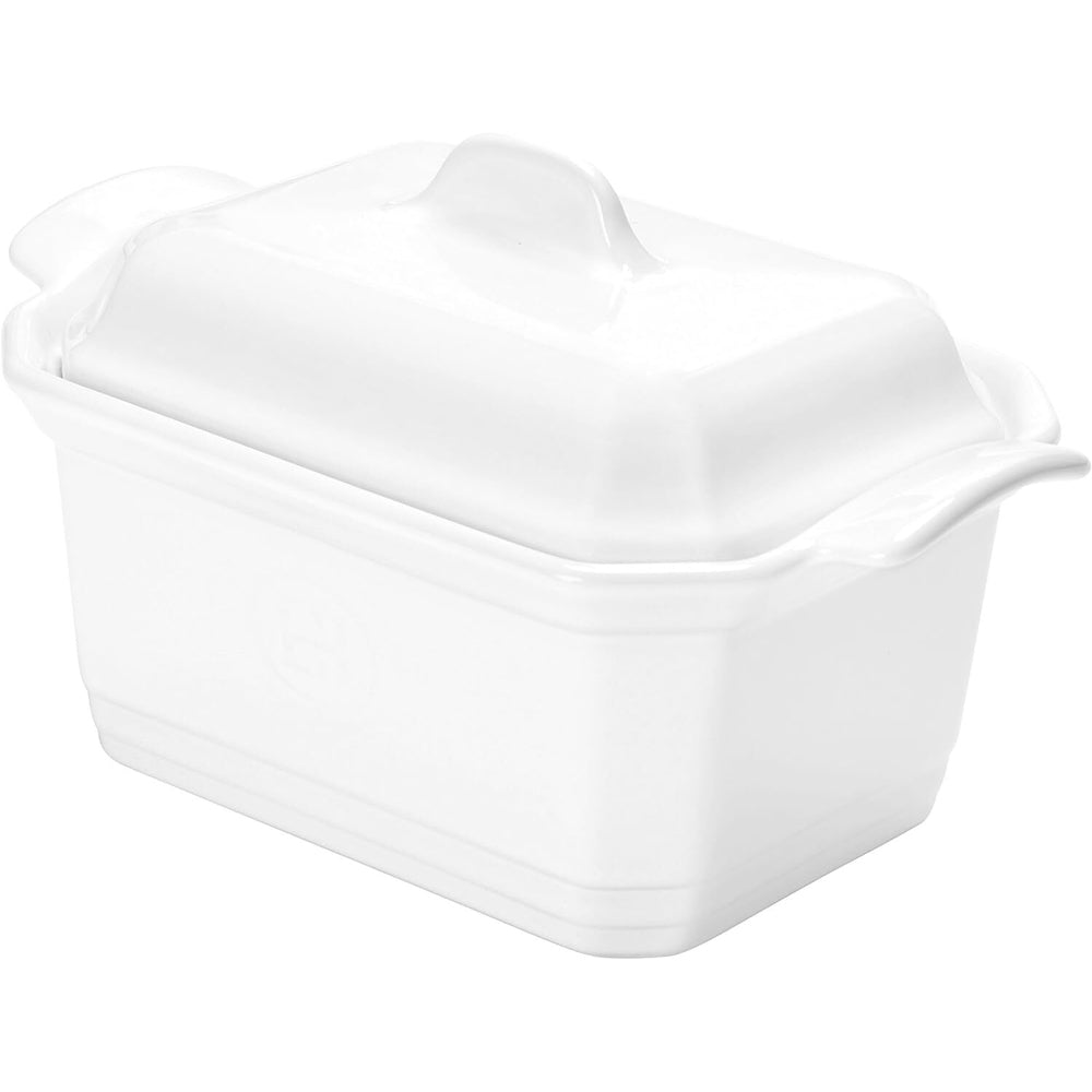 Emile Henry 19cm Ceramic Terrine & Press Flour Dish w/ Lid - White