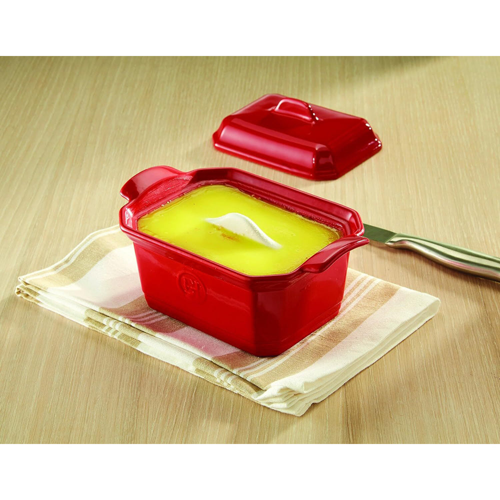 Emile Henry 19cm Ceramic Terrine & Press Flour Dish w/ Lid - White