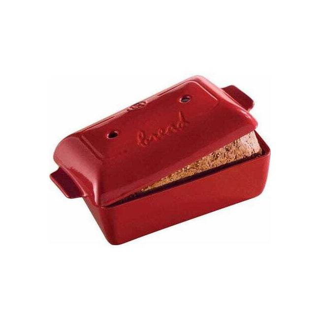 Emile Henry 24cm Ceramic Bread Loaf Baker Dish w/Lid Rectangle - Burgundy