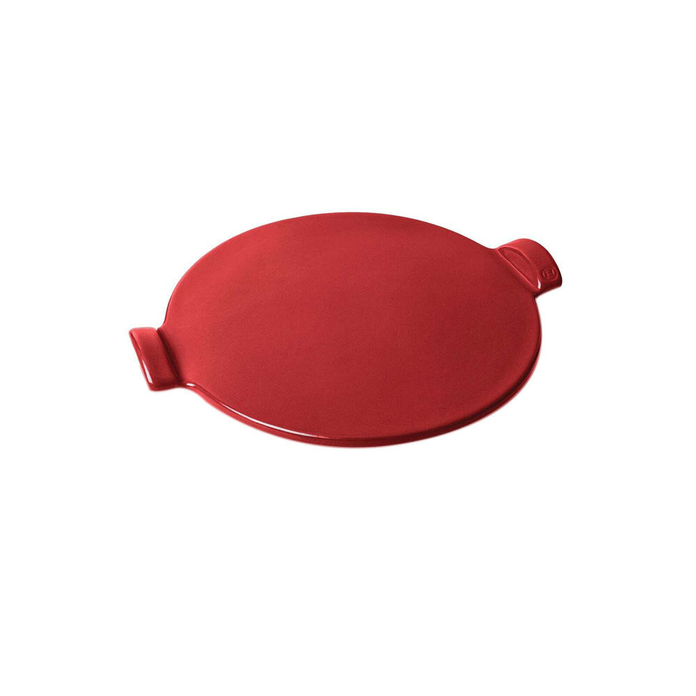 Emile Henry 35.5cm Ceramic Smooth Pizza Stone Baking Tray - Burgundy