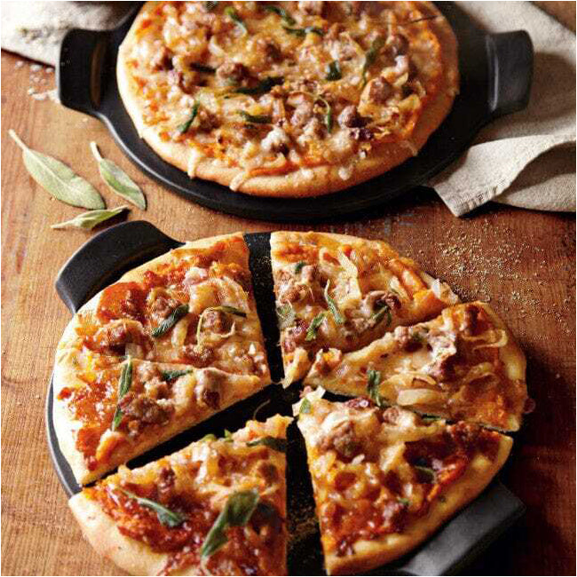 Emile Henry 35.5cm Ceramic Smooth Pizza Stone Baking Tray - Burgundy