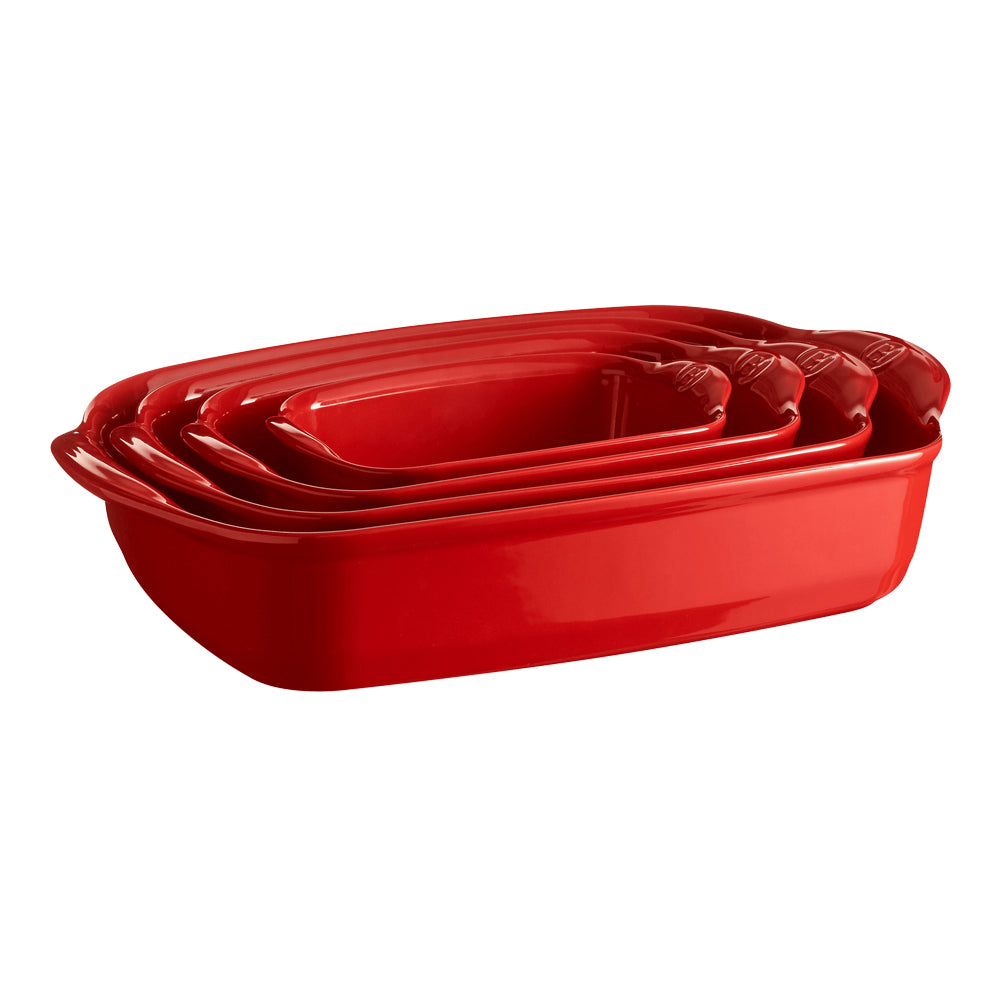 Emile Henry 42cm Ceramic Oven Baking Dish Large Rectangle Burgundy