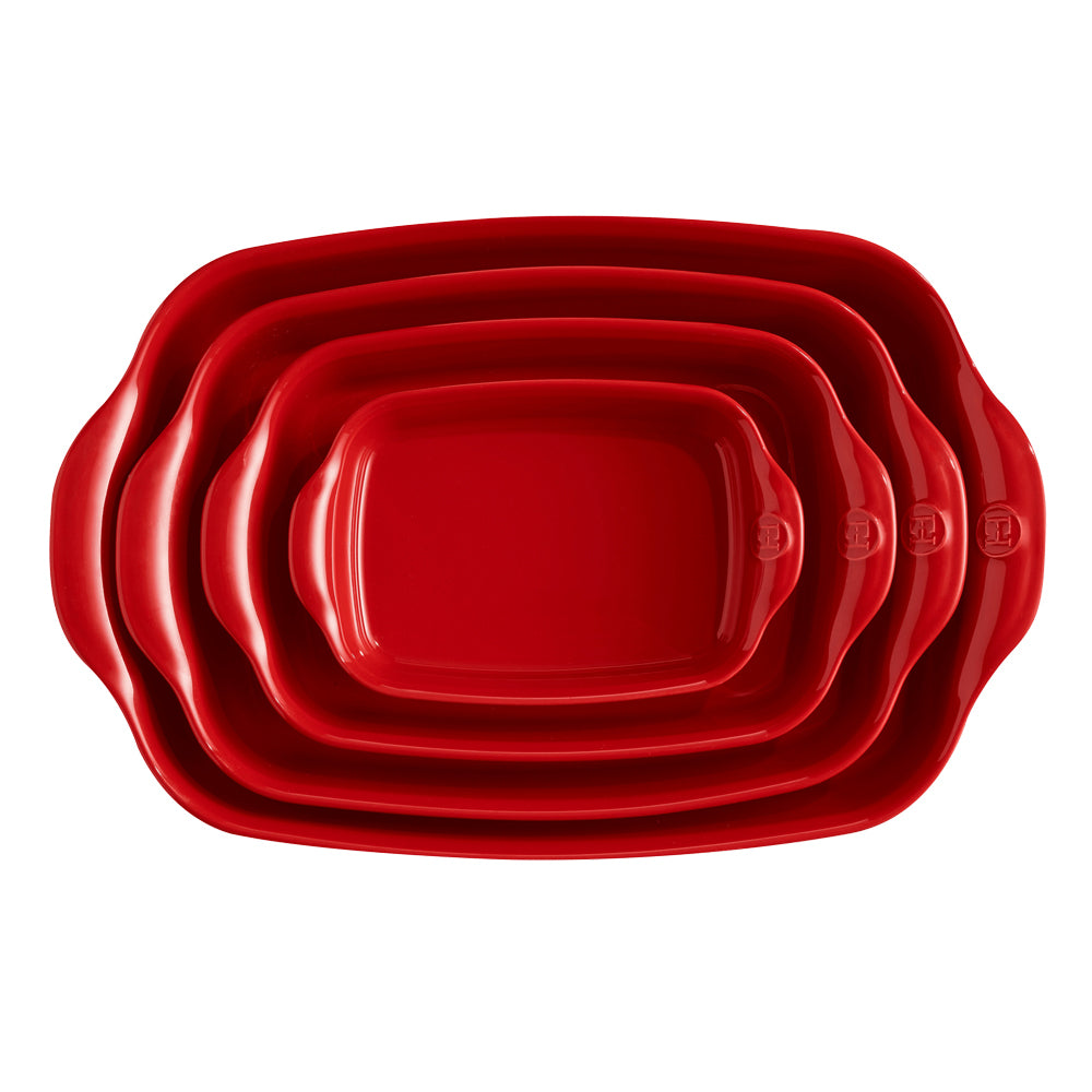 Emile Henry 42cm Ceramic Oven Baking Dish Large Rectangle Burgundy