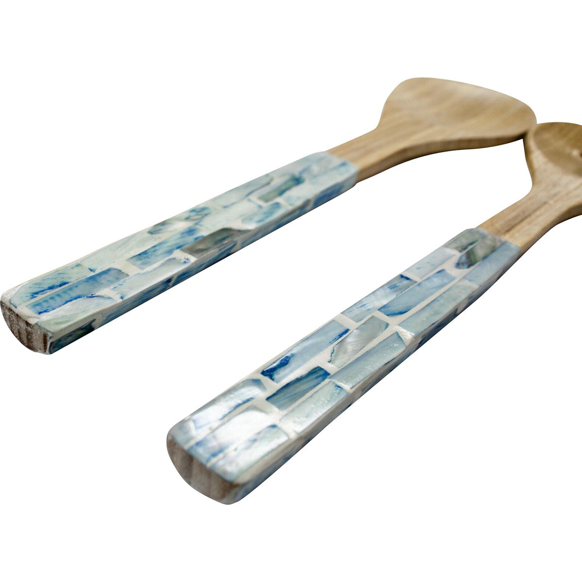 4PK 2pc LVD Bamboo Servers Utensils 33x8cm - Soft Blue