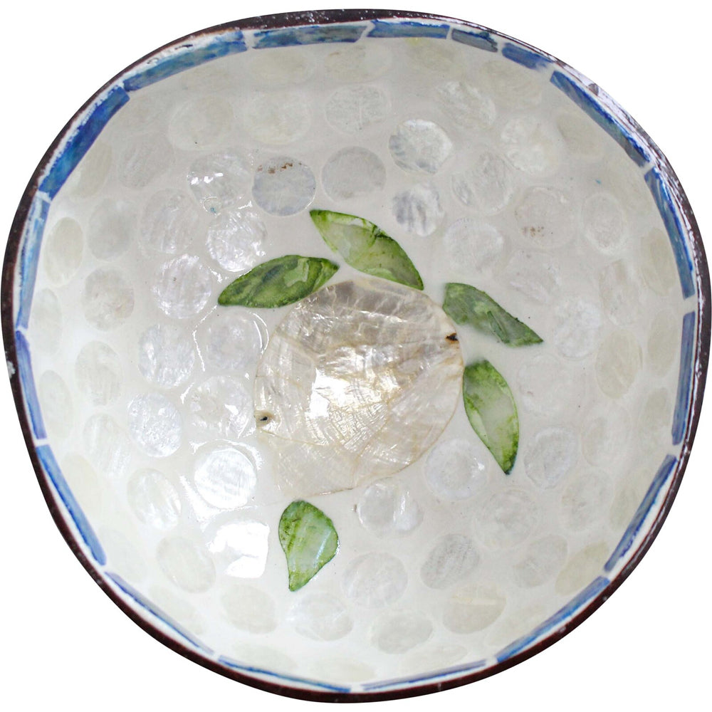8PK LVD Natural Coconut Round Dish Bowl 13x6cm - Lemon
