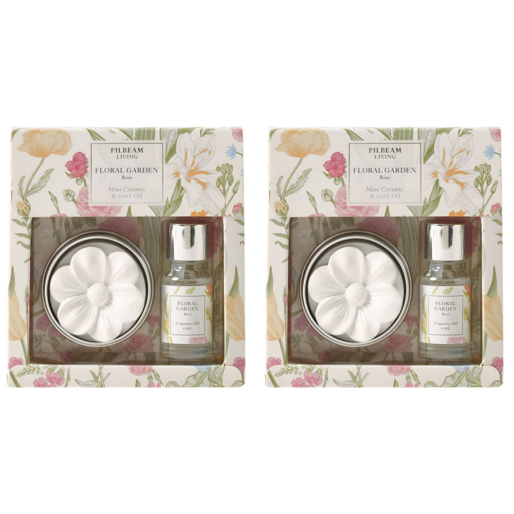 2PK Pilbeam Living Floral Garden Scented Disc Rose Scent Aroma Fragrance 12cm