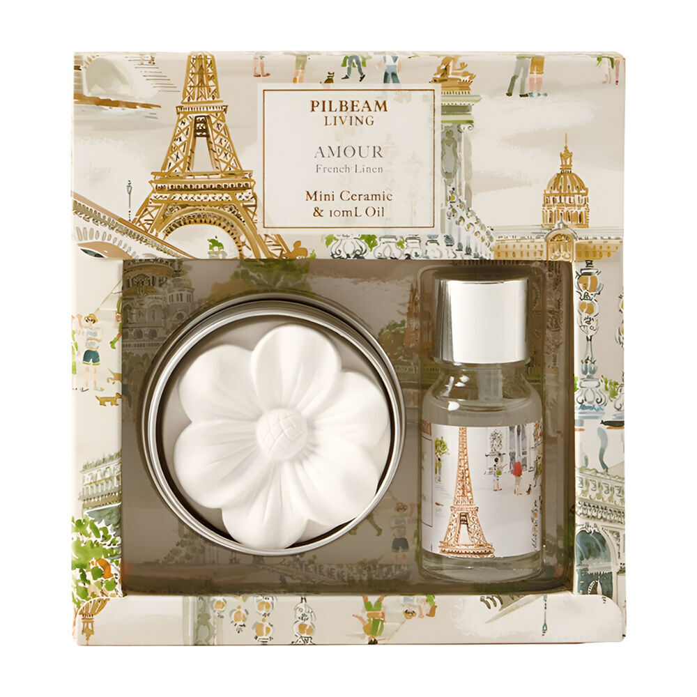 2PK Pilbeam Living Amour Scented Disc French Linen Scent Aroma Fragrance 12cm