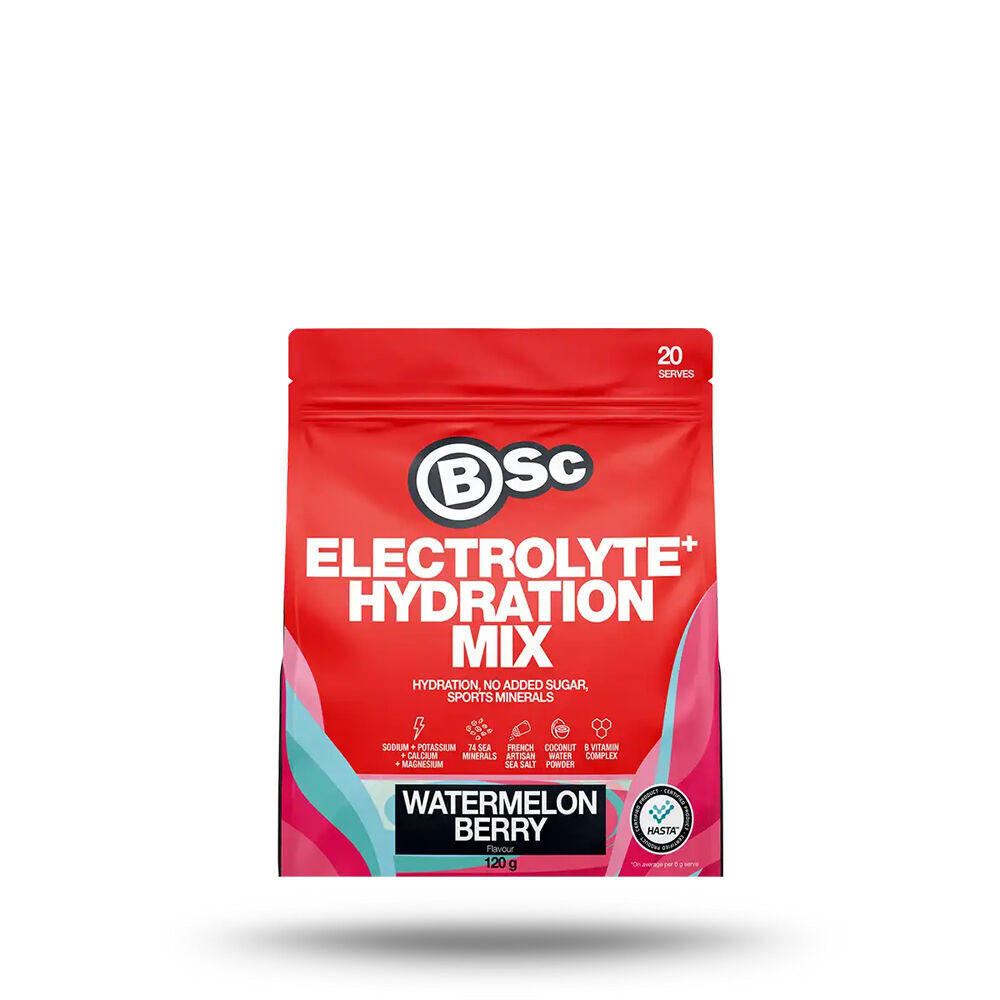 2PK BSc Electrolyte+ Hydration Drink Mix 20 Serves 120g Watermelon Berry