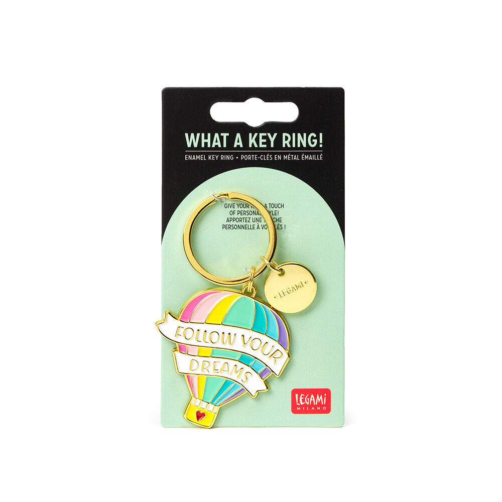 2PK Legami What A Key Ring Enamel Keyring Charm Bag Accessories Air Balloon