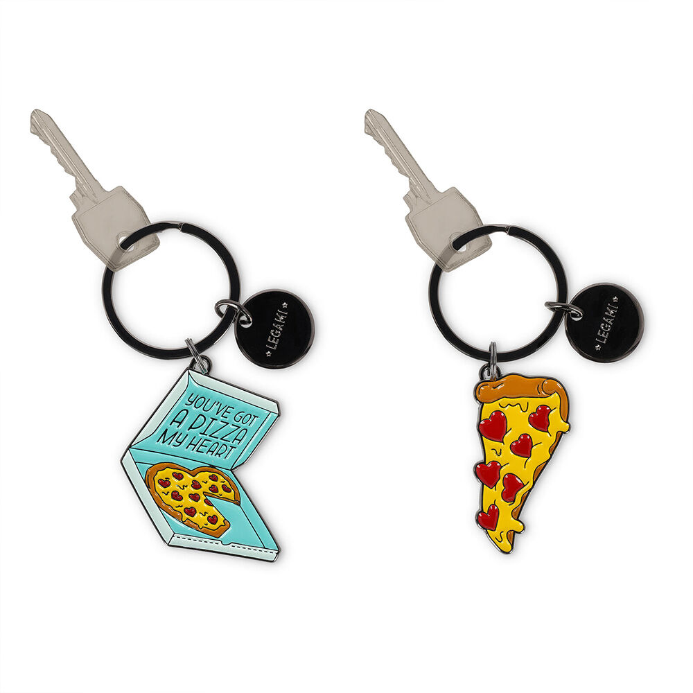 2pc Legami What A Key Ring Enamel Keyring Charm Bag Accessories Pizza