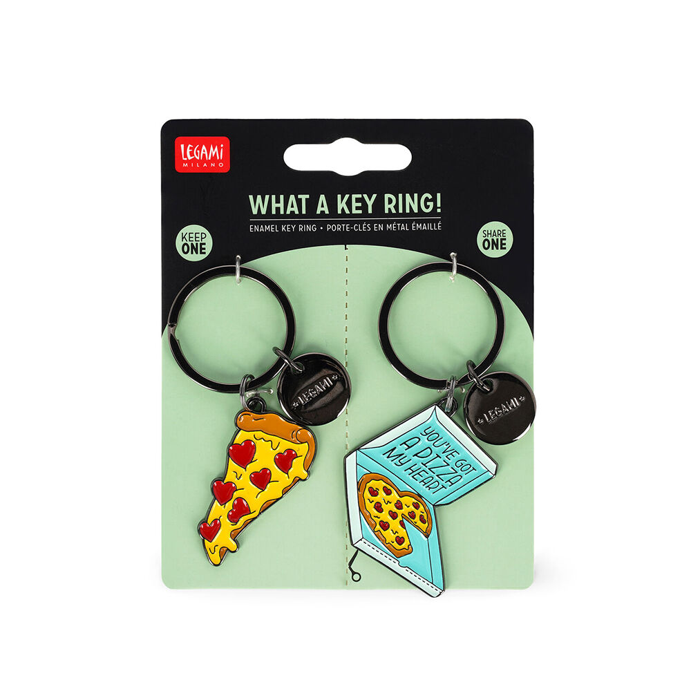 2pc Legami What A Key Ring Enamel Keyring Charm Bag Accessories Pizza