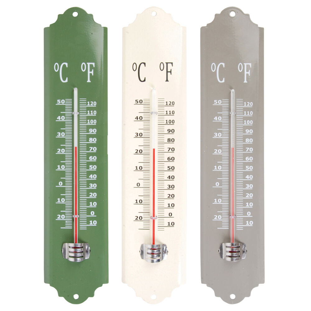 3pc Esschert Design Metal Thermometer Outdoor Wall Mount