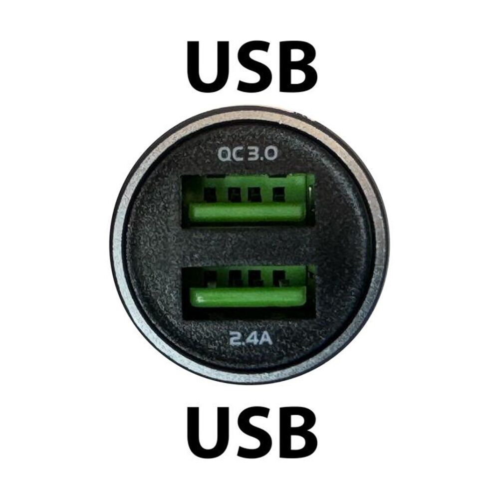 2PK TGear 2 Port Compact USB-A Car Charger 2.4A Quick Charge for 12V Sockets