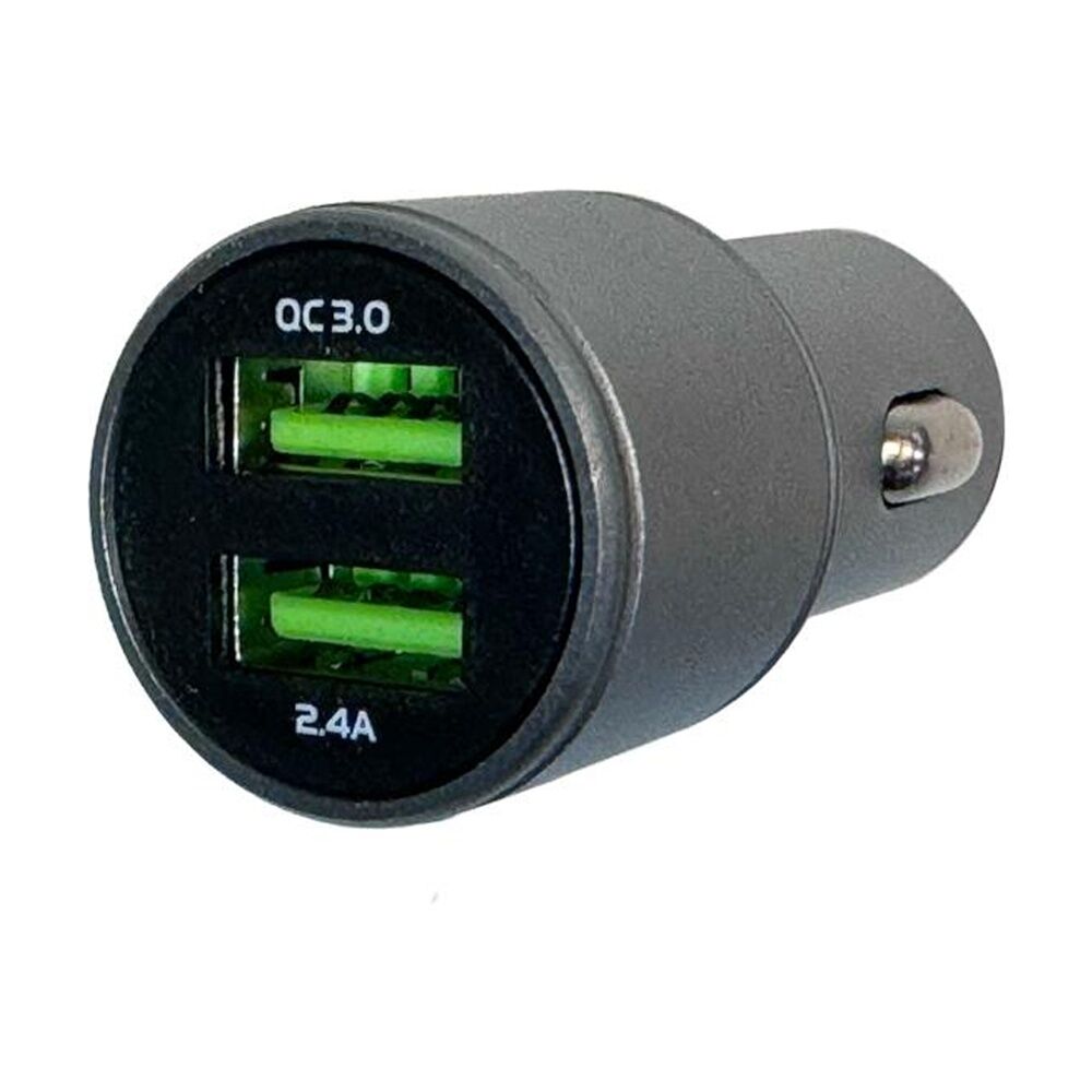 2PK TGear 2 Port Compact USB-A Car Charger 2.4A Quick Charge for 12V Sockets