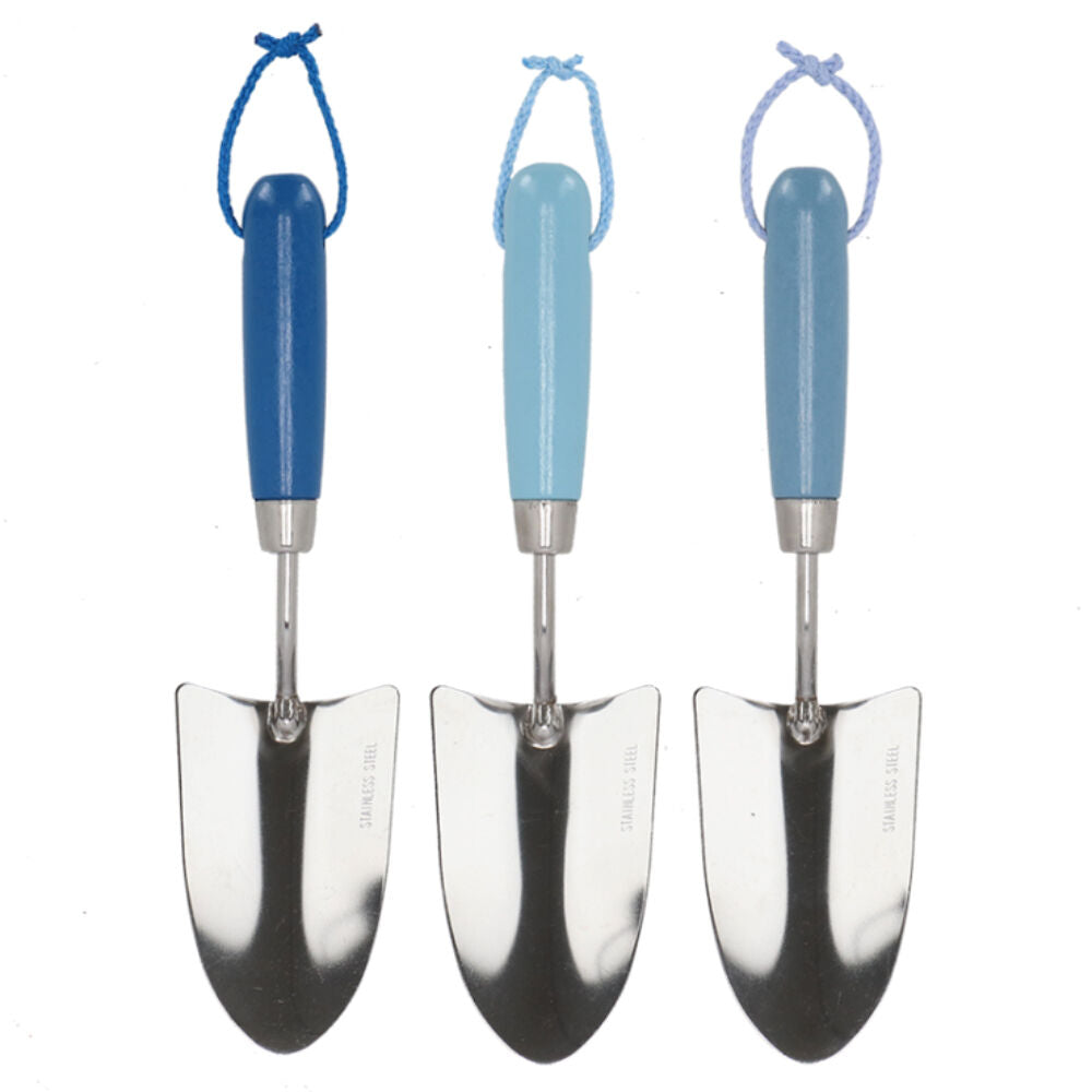 3pc Esschert Design Blue Shades Stainless Steel Hand Trowel Garden & Outdoor