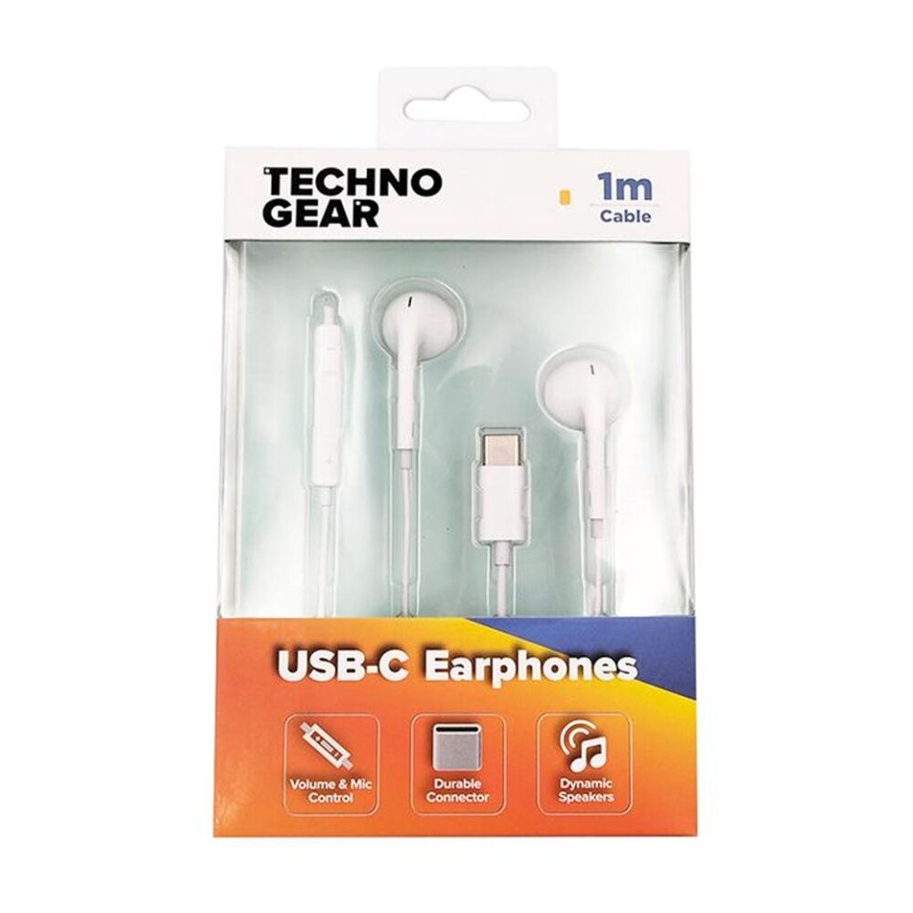2PK TGear Cabled USB-C Earphones with Microphone Pause/Play Volume Control