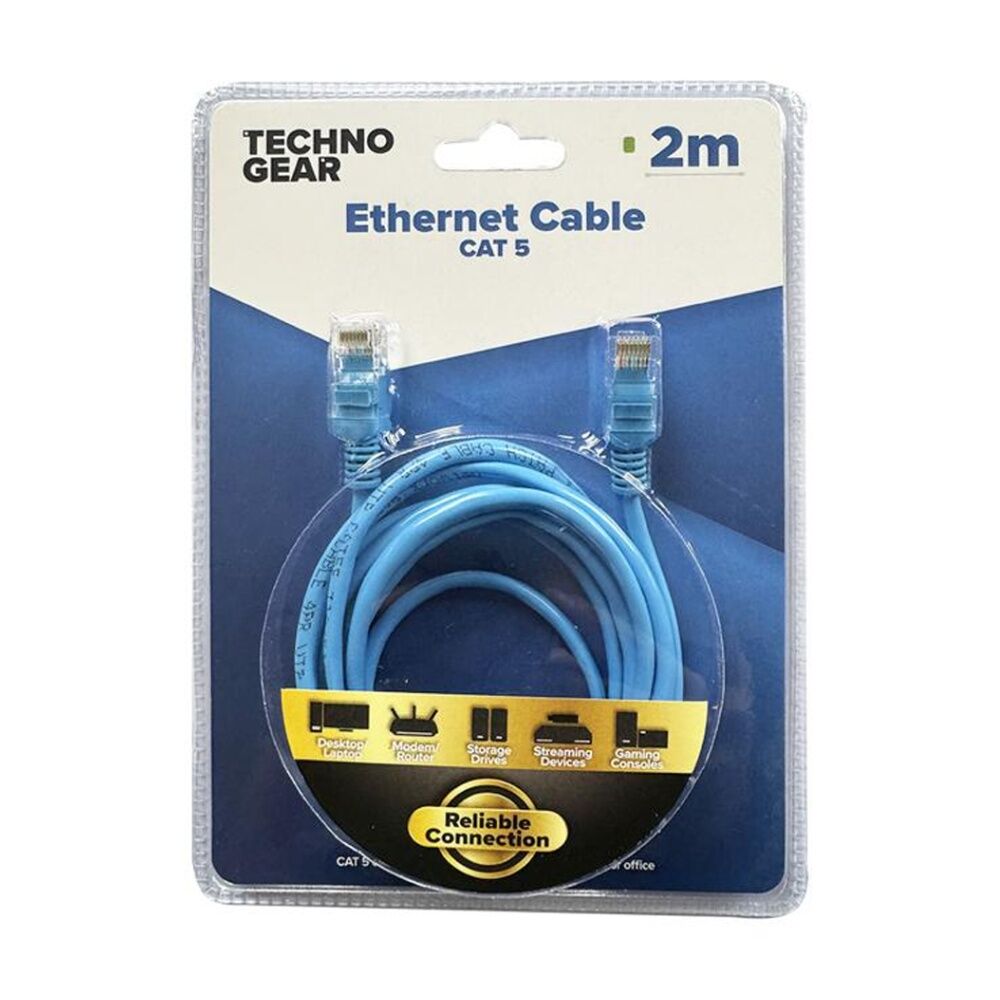 4PK TGear RJ45 Cat 5 Ethernet Cable Internet Durable High Speed Data 2m Blue