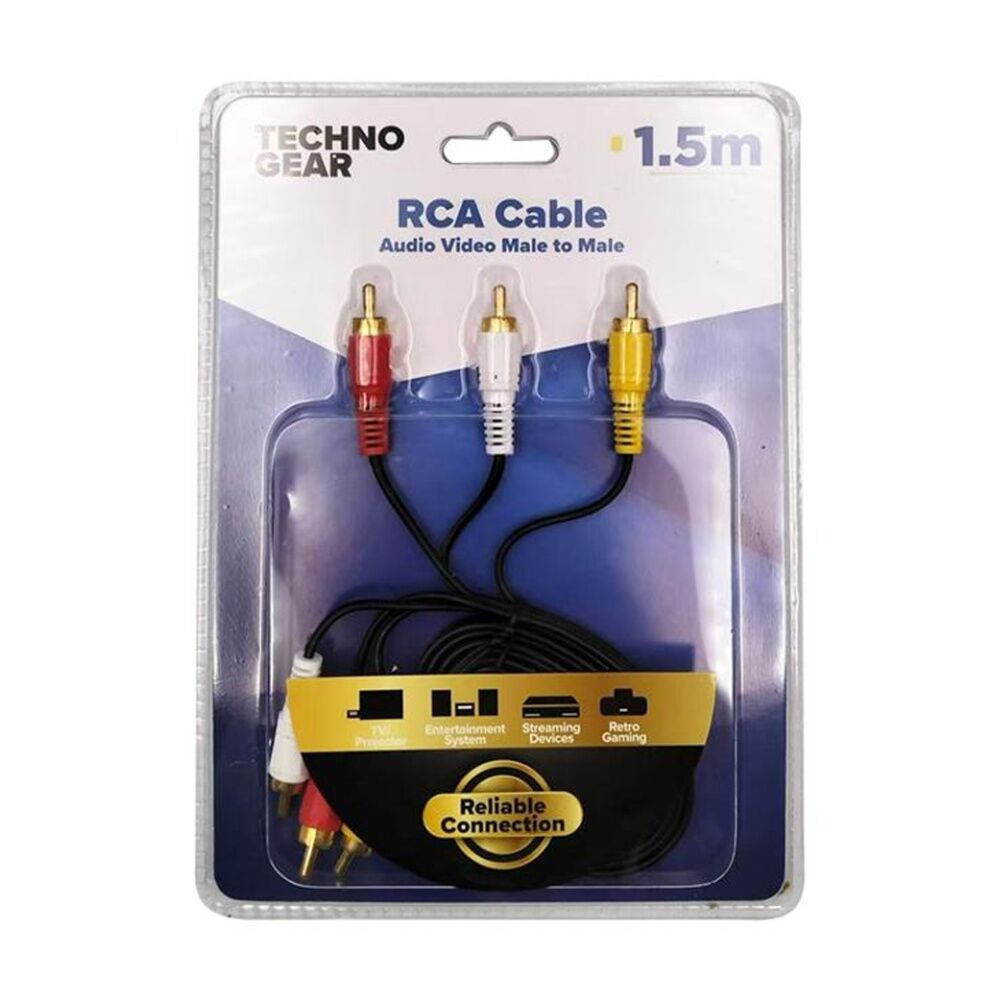 6PK TGear RCA Audio/Video Male-to-Male Cable for TV Retro Game Consoles 1.5m
