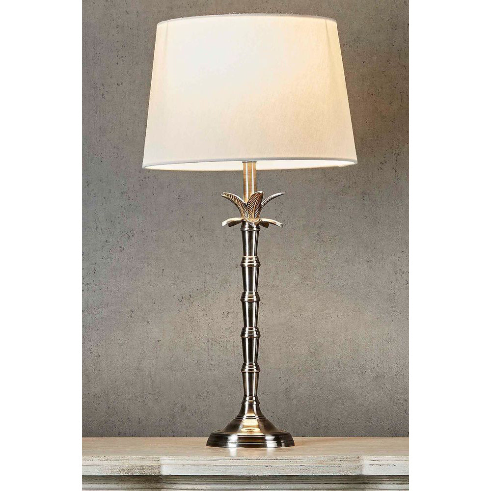 Belle Bahama Table Lamp w/ Brass Base Small 45cm - Silver