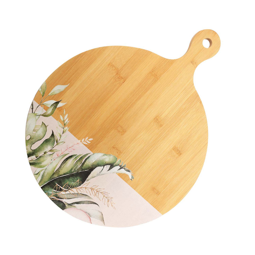 2PK Splosh Greenery 55cm Bamboo Grazing Board Serving Platter Round