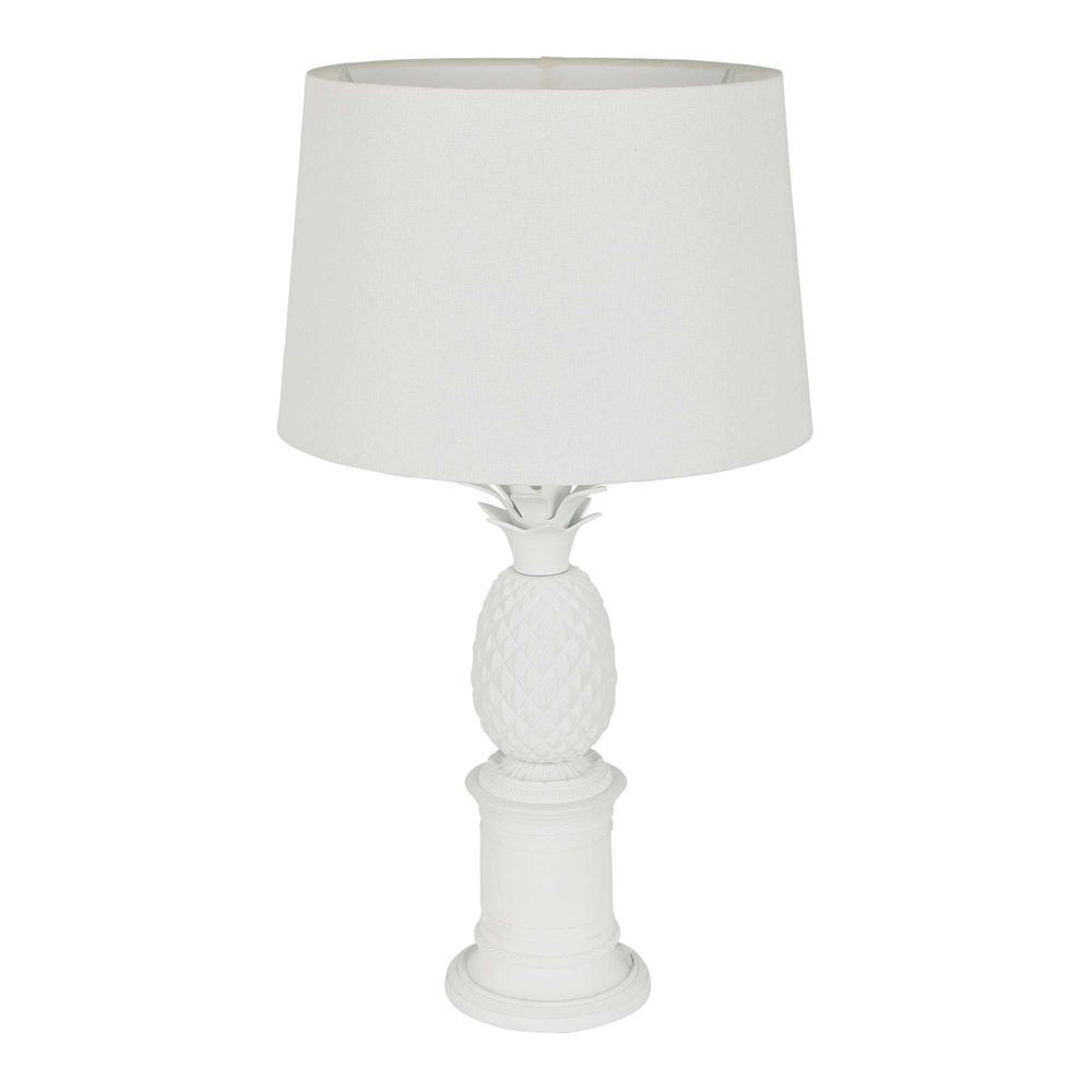 Belle Bermuda Table Lamp w/ Brass Base 46cm - White