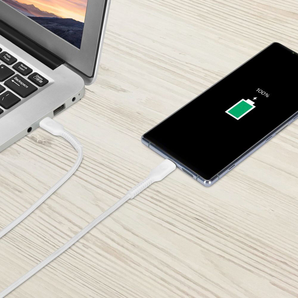 Bonelk Long-Life Easy Grip USB-C Male Charging Cable 240W - 1.5m White