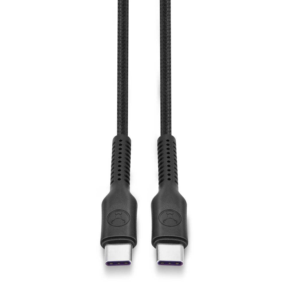 2PK Bonelk Long-Life 1.2m/100W Easy Grip USB-C to Type C Cable - Black