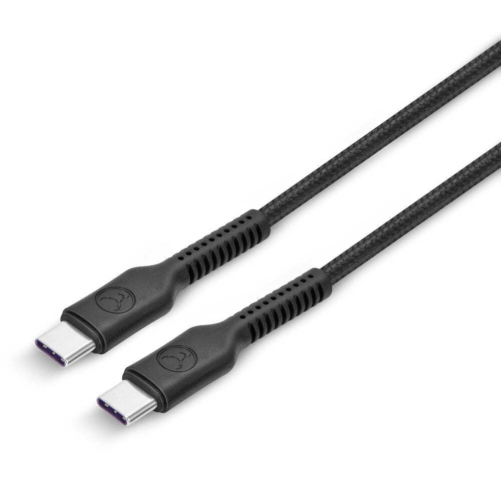 2PK Bonelk Long-Life 1.2m/100W Easy Grip USB-C to Type C Cable - Black