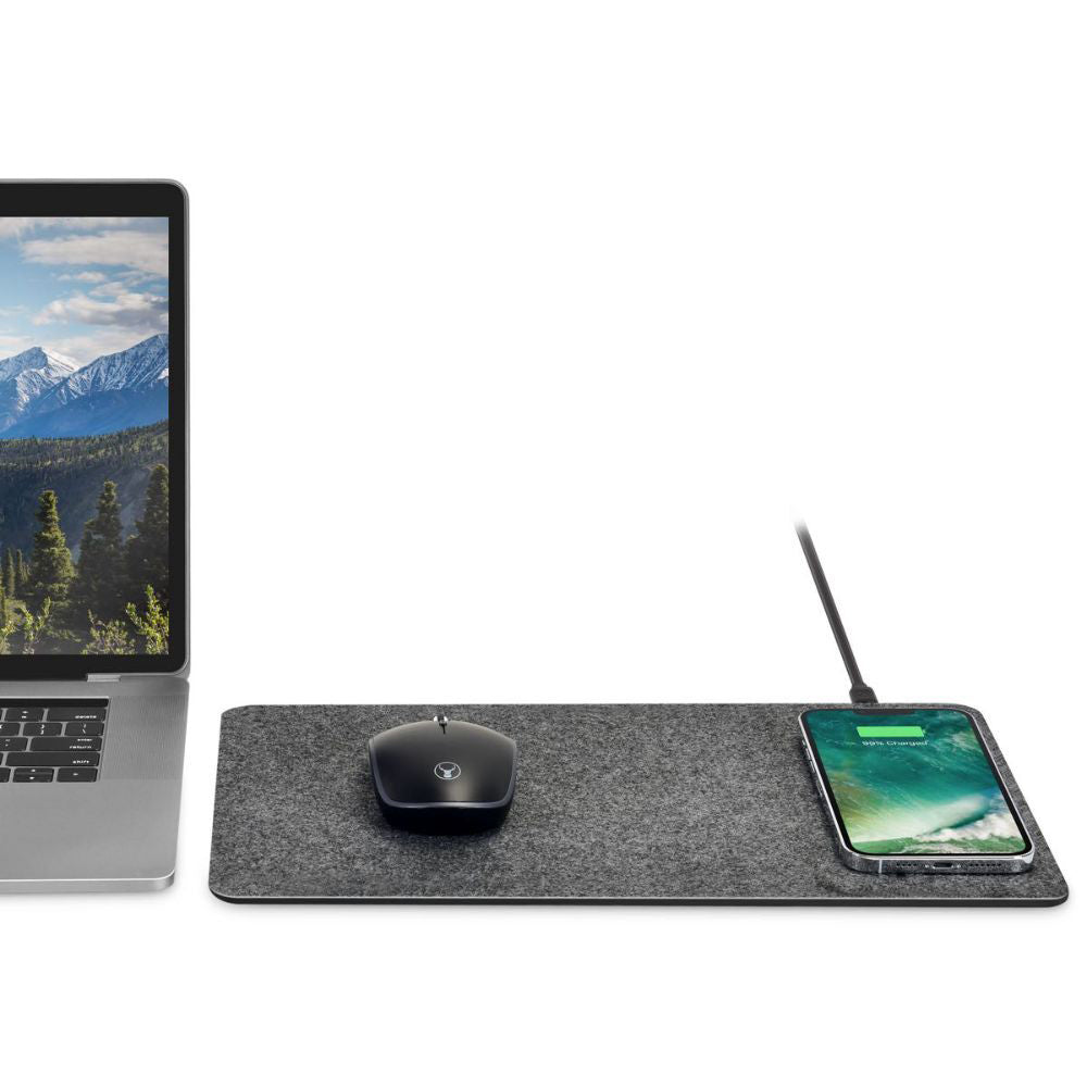 Bonelk Qi Wireless Charge Mouse Mat Pro 35cm For iPhone 15/Samsung S24 Grey