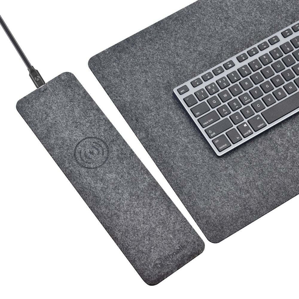 Bonelk Split Qi Wireless Charging Desktop Mouse Mat 82cm - Grey