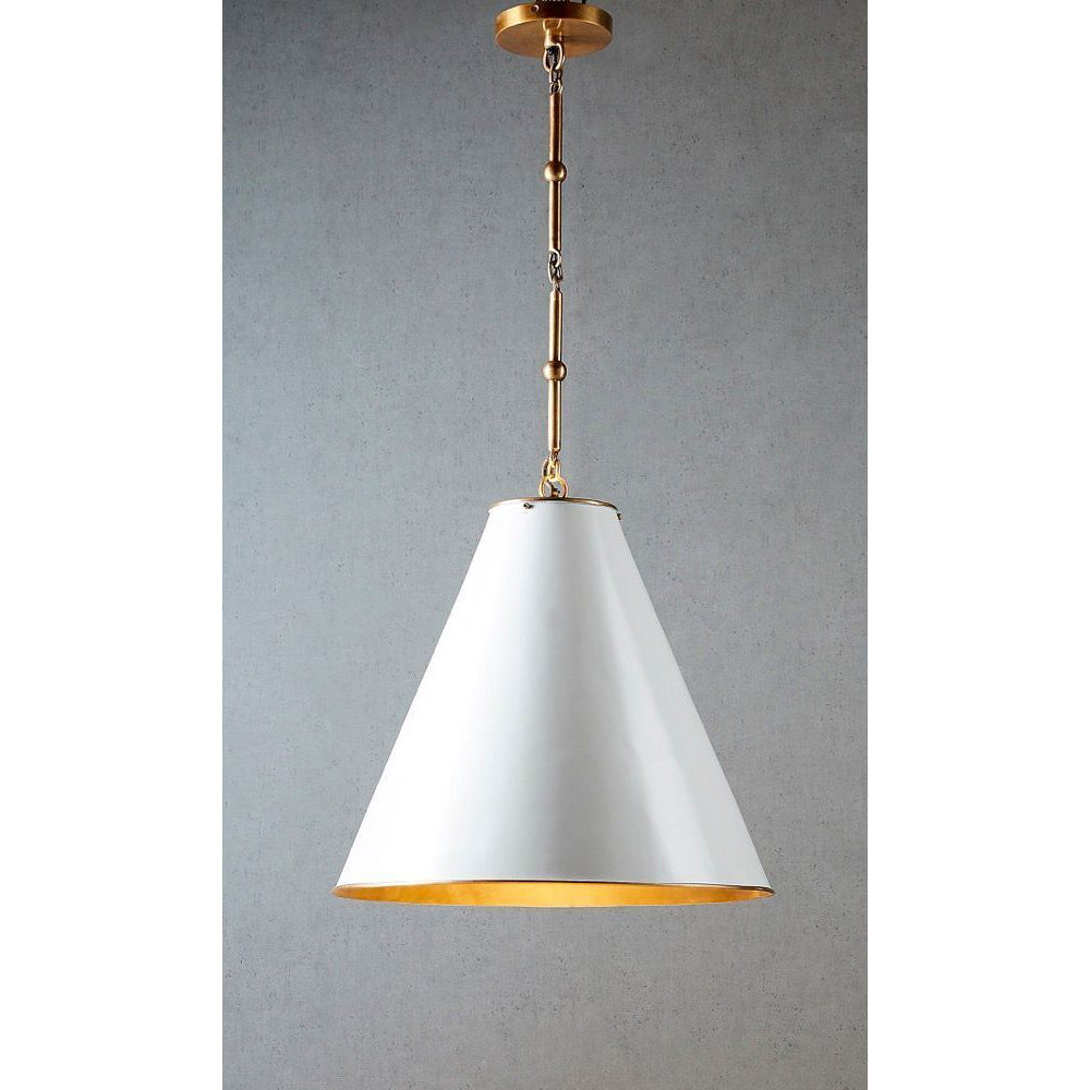 Belle Monte Carlo Brass Ceiling Pendant Light Large 60cm - White