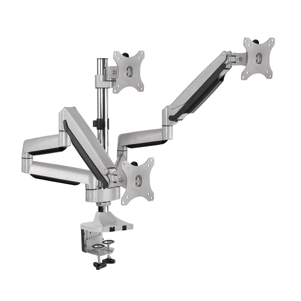 Ergovida Triple Arm Monitor Mount w/ USB/AV Ports 153x70cm - Silver
