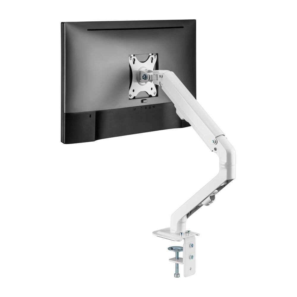 Ergovida Aluminium Slim Single Monitor Mount Stand - White