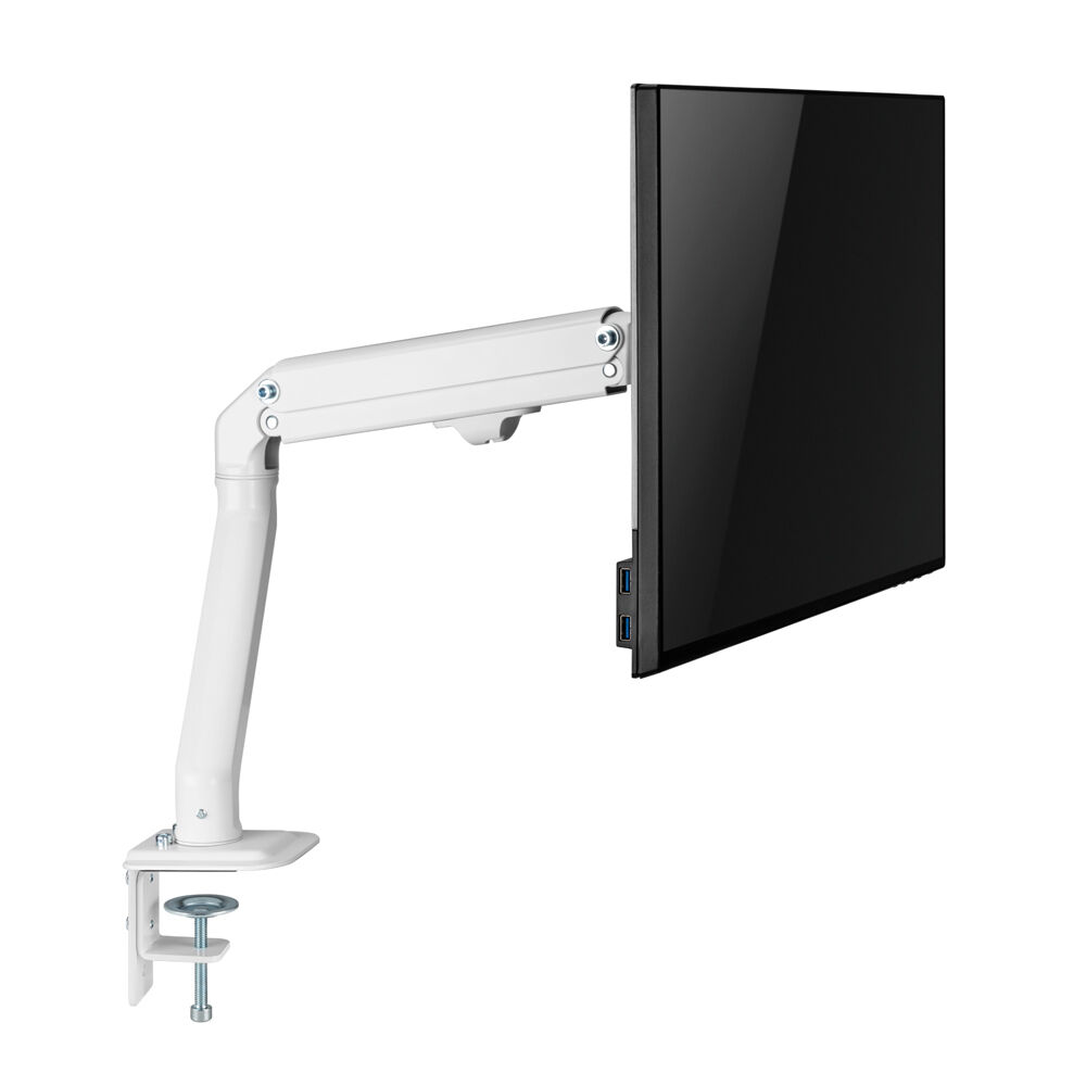 Ergovida Aluminium Slim Single Monitor Mount Stand - White
