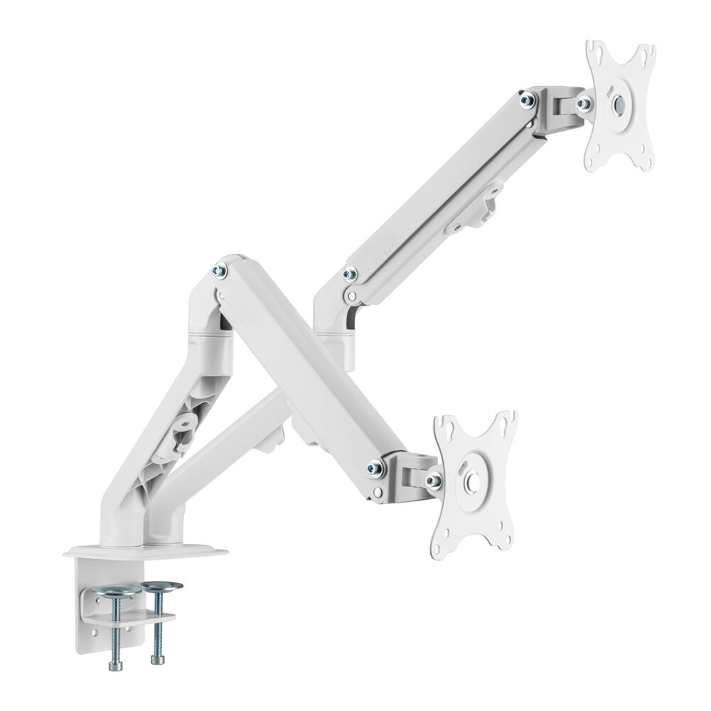 Ergovida Aluminium Slim Double Monitor Mount Stand - White