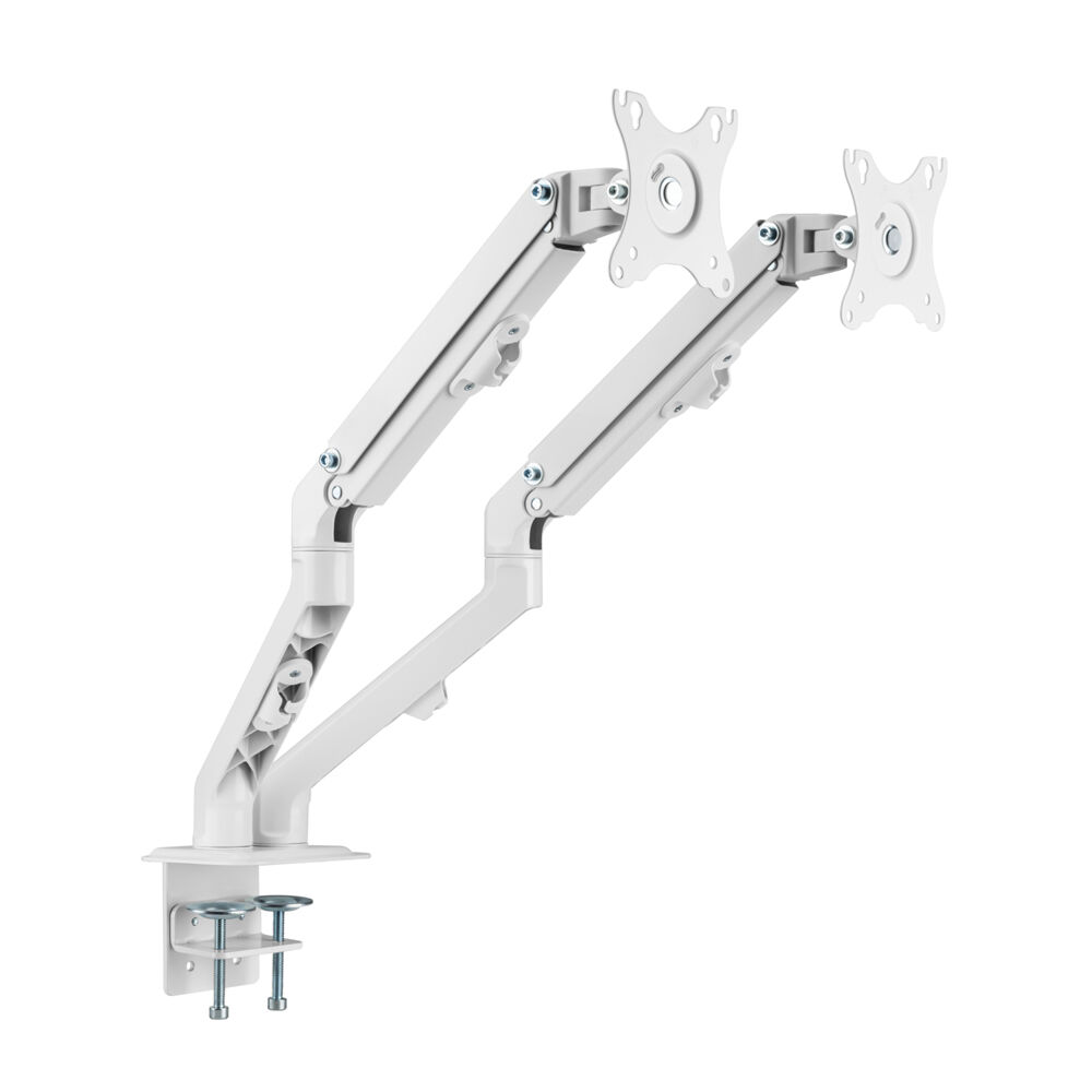Ergovida Aluminium Slim Double Monitor Mount Stand - White
