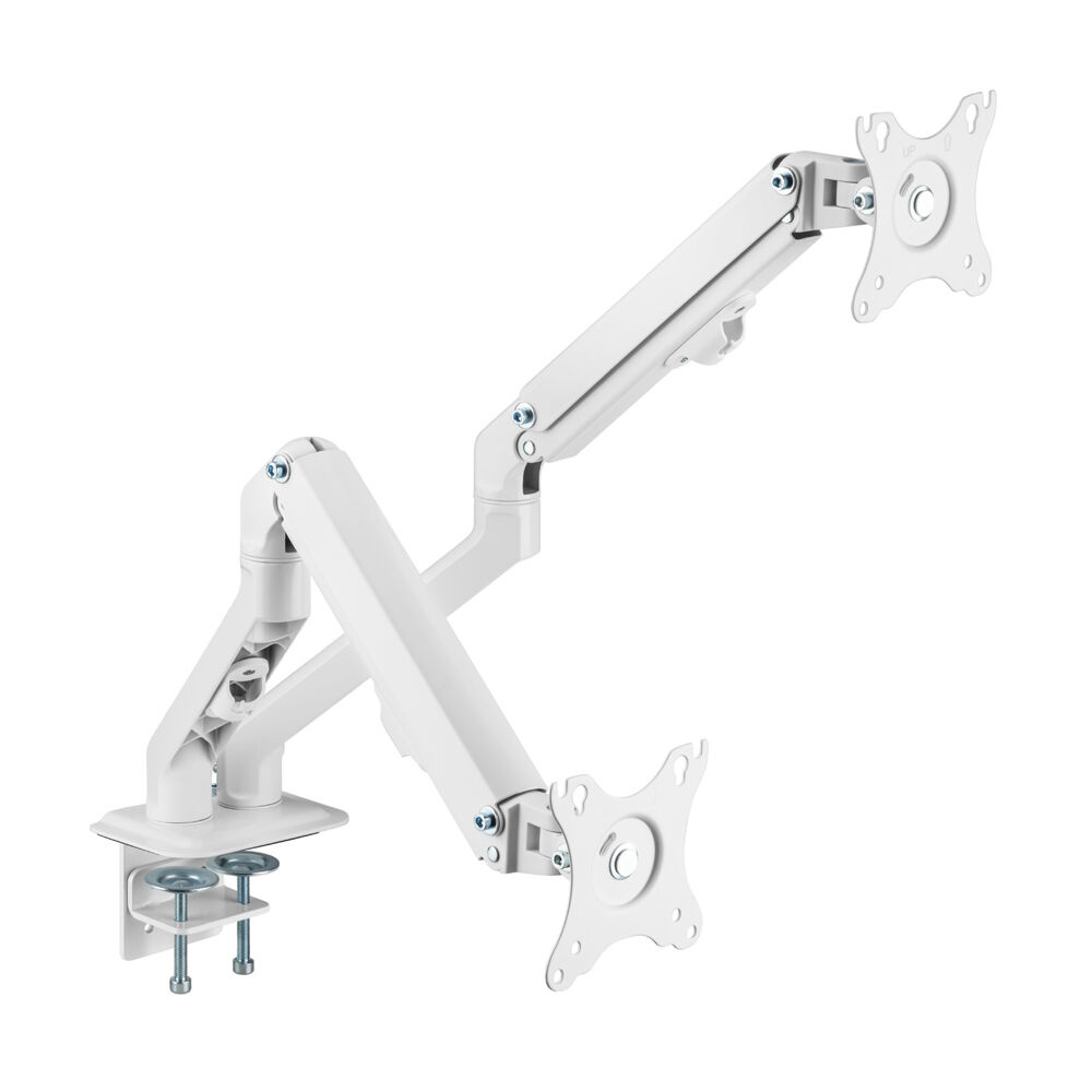 Ergovida Aluminium Slim Double Monitor Mount Stand - White