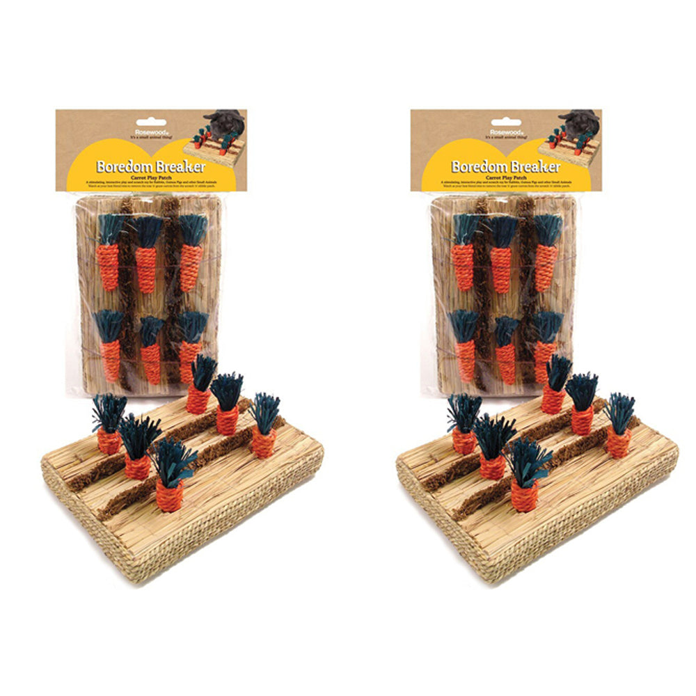 2PK Rosewood 25x15cm Carrot Play Patch Rabbit Pet Chew/Scratch Activity Toy Red
